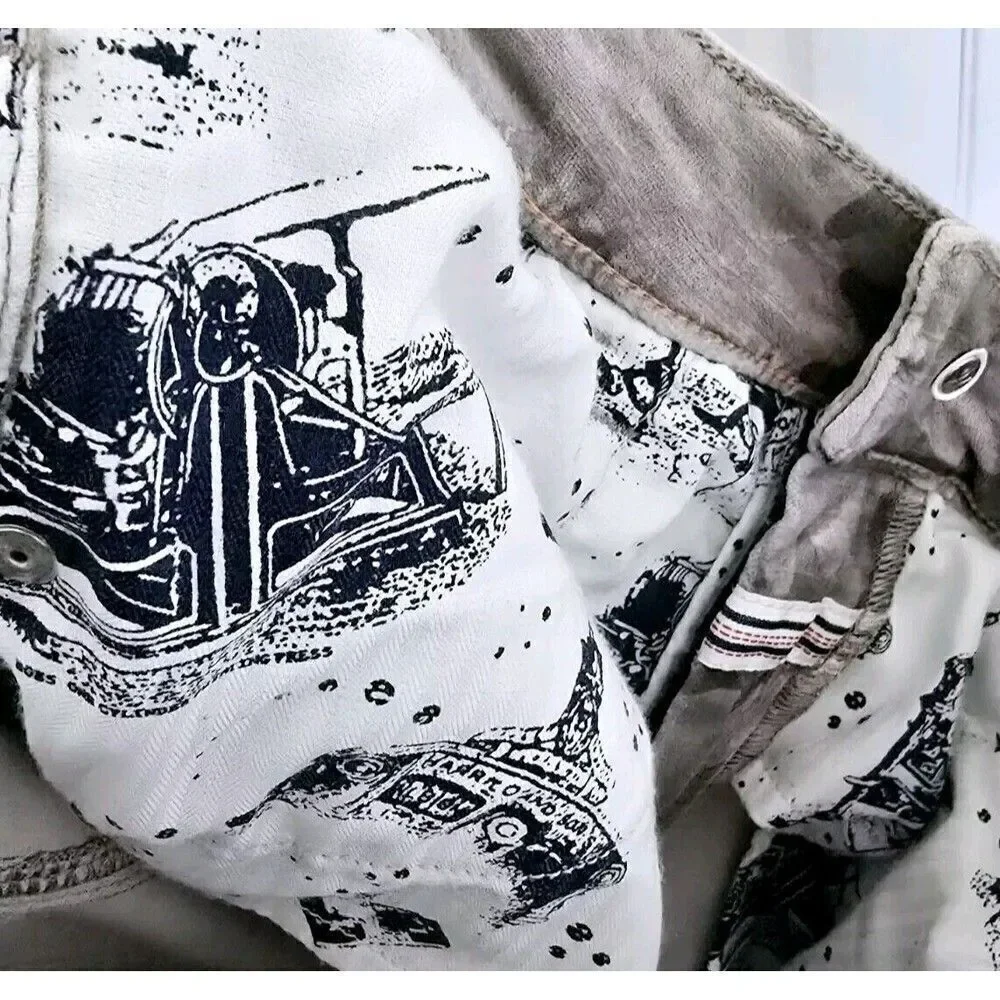 Anthropologie Pilcro Velvet Pants Camo Print Size 29 Women's High Rise Jeans
